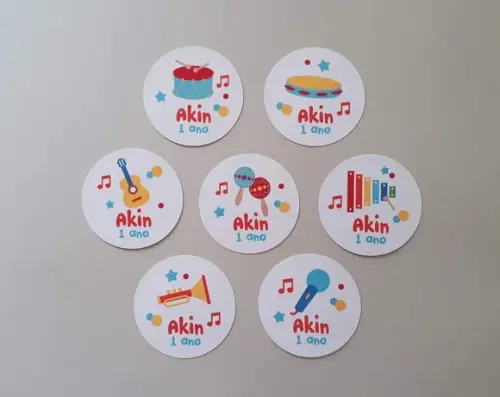Adesivos Instrumentos Musicais 5 cm