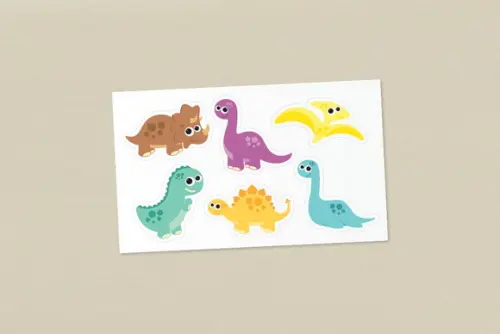 Cartela de Adesivos Dinossauro