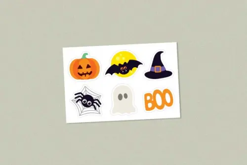 Cartela de Adesivos Halloween