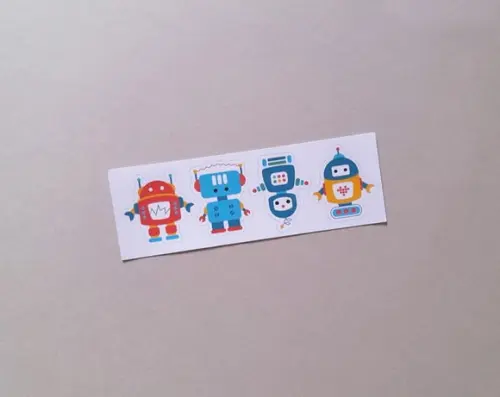 Cartela de Adesivos Robôs