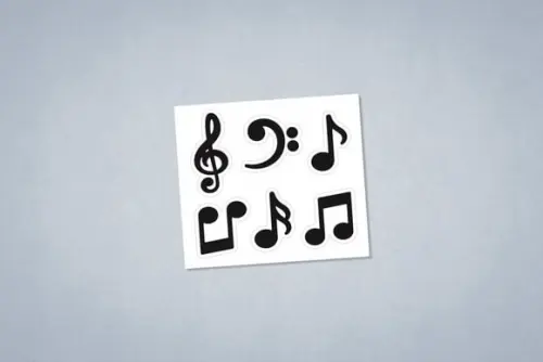 Cartela de Adesivos Notas Musicais