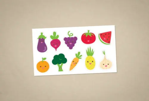 Cartela de Adesivos Quitandinha