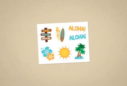 Cartela de Adesivos Surf