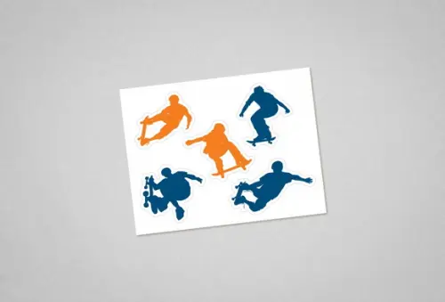 Cartela de Adesivos Skate