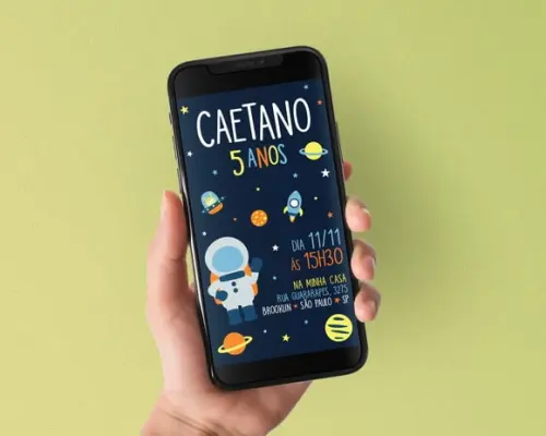 Convite Digital Astronauta Espaço
