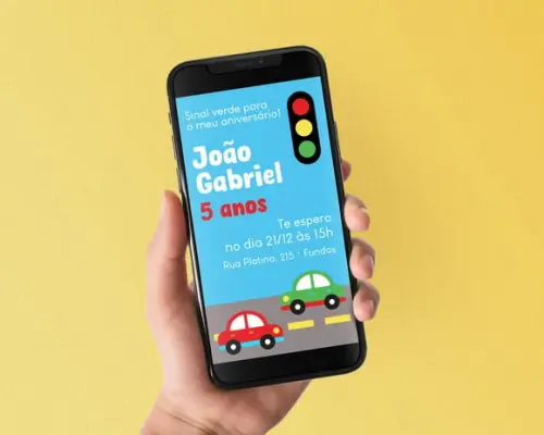 Convite Digital Carrinhos Semáforo