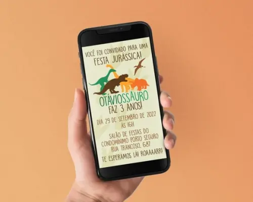 Convite Digital Dinos Nomessauro
