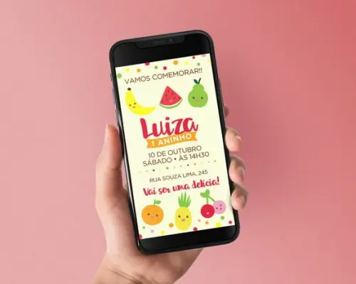 Convite Digital Frutinhas com Rostinhos