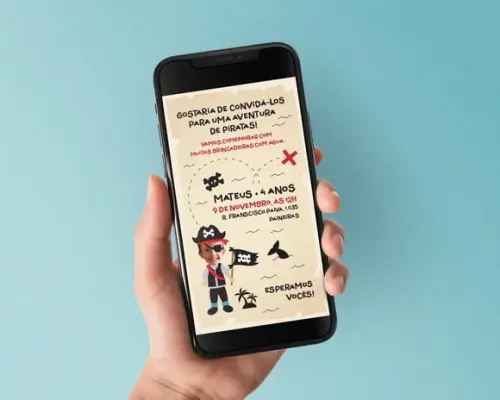 Convite Digital Piratas com Foto