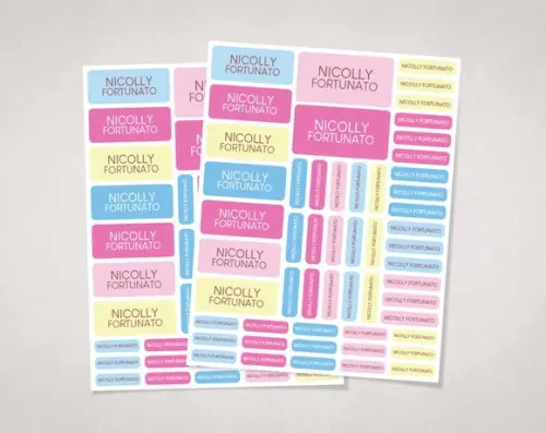 Etiquetas Escolares Baby Colors em Vinil