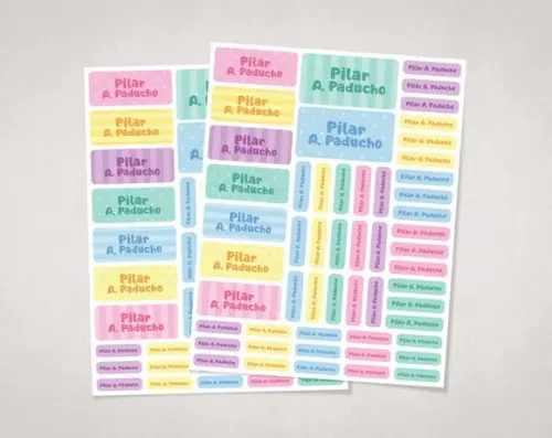 Etiquetas Escolares Candy Colors em Vinil