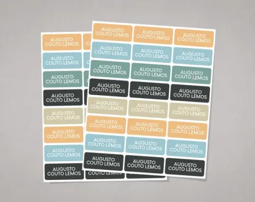 Etiquetas Escolares Personalizadas sem Tema em Adesivo Comum