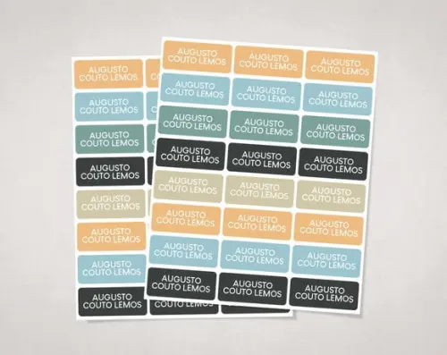 Etiquetas Escolares Personalizadas sem Tema em Vinil
