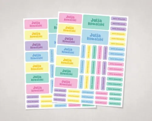 Etiquetas Escolares sem Tema Candy Colors em Vinil