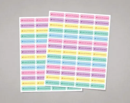 Etiquetas Lápis Coração Candy Colors Adesivo Comum