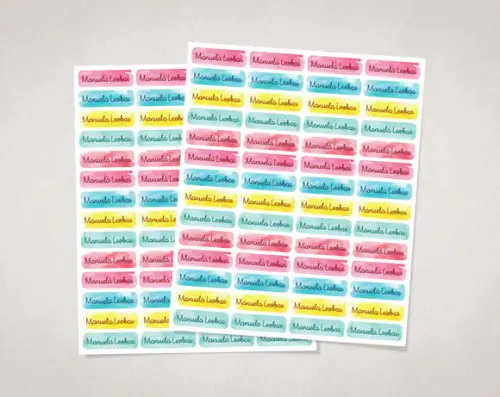 Etiquetas Lápis e Canetinhas Aquarela Vinil Adesivo
