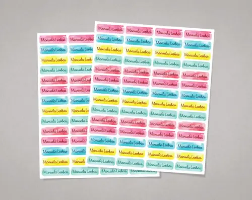 Etiquetas Lápis e Canetinhas Aquarela Adesivo Comum