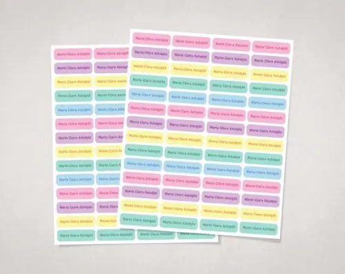 Etiquetas Lápis e Canetinhas Candy Colors Vinil Adesivo