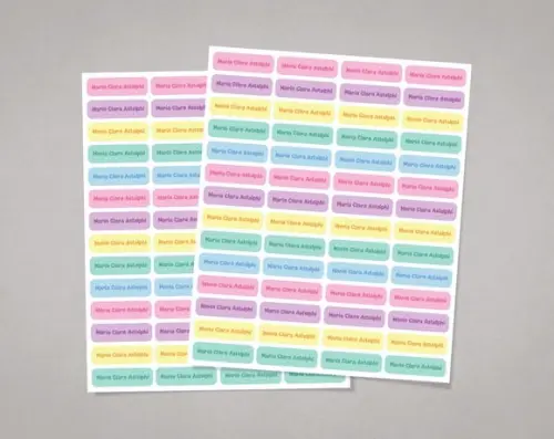 Etiquetas Lápis e Canetinhas Candy Colors Adesivo Comum