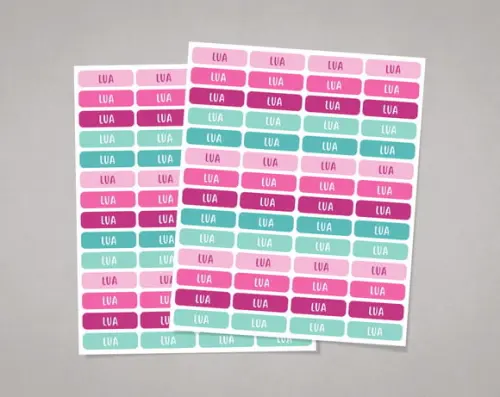Etiquetas Lápis e Canetinhas Cores Flamingo Adesivo Comum
