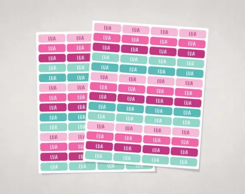Etiquetas Lápis e Canetinhas Cores Flamingo Vinil Adesivo
