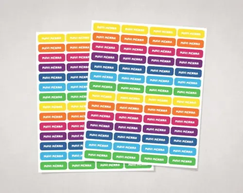 Etiquetas Lápis e Canetinhas Cores Tie-dye Vinil Adesivo