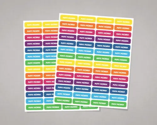 Etiquetas Lápis e Canetinhas Cores Tie-dye Adesivo Comum