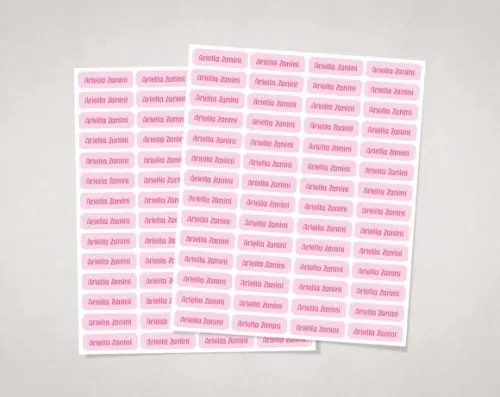 Etiquetas Lápis e Canetinhas Rosa Vinil Adesivo