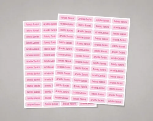 Etiquetas Lápis e Canetinhas Rosa Adesivo Comum