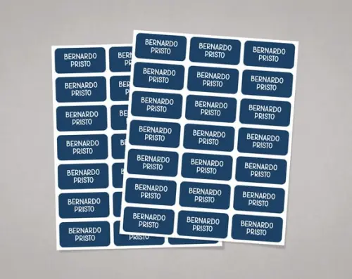 Etiquetas para Cadernos Azul Marinho em Adesivo Comum