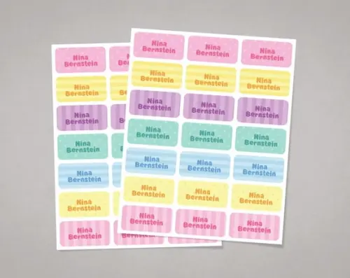 Etiquetas para Cadernos Candy Colors em Adesivo Comum