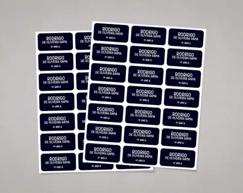 Etiquetas para Cadernos Pretas em Adesivo Comum