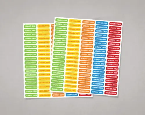 Etiquetas para Lápis e Canetinhas Coloridas Adesivo Comum