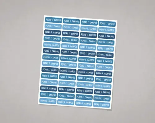 Etiquetas para Lápis e Canetinhas em Adesivo Comum