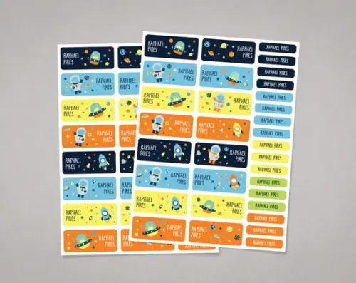 Etiquetas para Material Escolar Espaço em Adesivo Comum