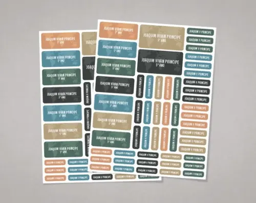 Etiquetas para Material Escolar Mapa Mundi em Adesivo Comum