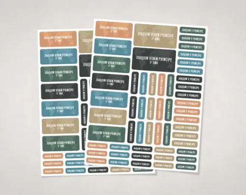 Etiquetas para Material Escolar Mapa Mundi em Vinil
