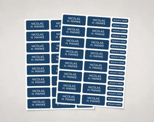 Etiquetas para Material Escolar sem Tema Azul Marinho Vinil