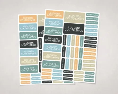 Etiquetas para Material Escolar sem Tema em Vinil