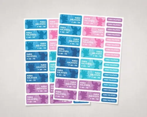 Etiquetas para Material Escolar Stitch em Vinil