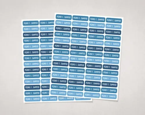 Etiquetas Personalizadas Azuis em Vinil