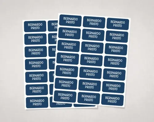 Etiquetas Personalizadas para Caderno Azul Marinho em Vinil