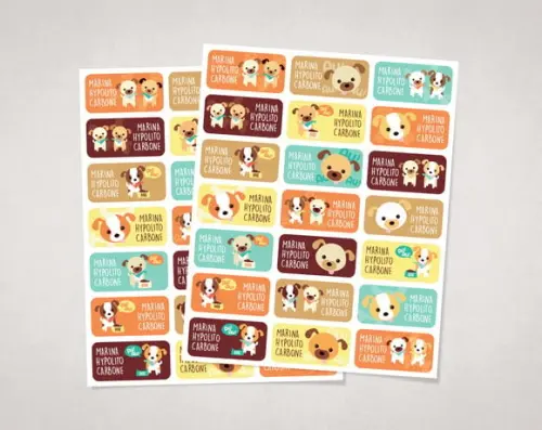 Etiquetas Personalizadas para Caderno Cachorrinho em Vinil