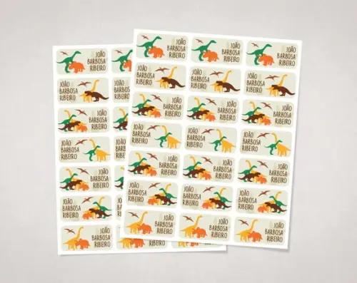 Etiquetas Personalizadas para Caderno Dinossauros Vinil