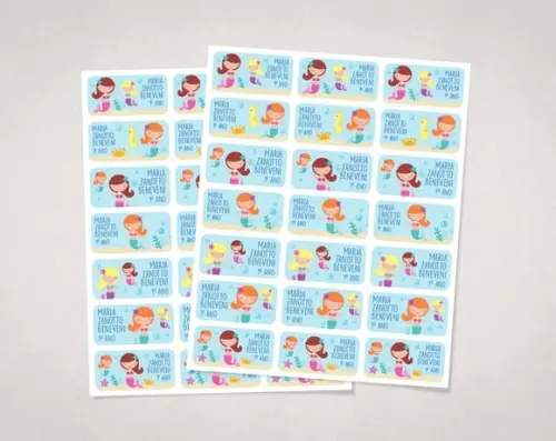 Etiquetas Personalizadas para Caderno Sereia em Vinil