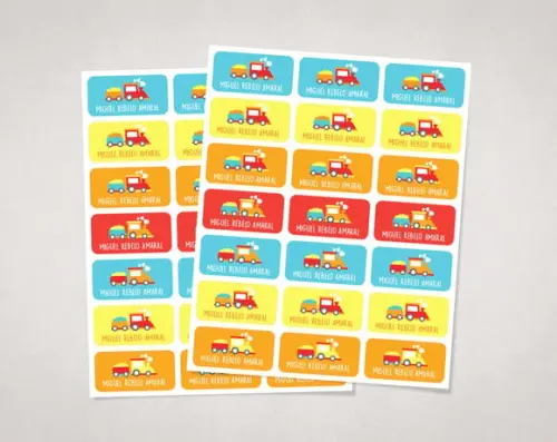 Etiquetas Personalizadas para Caderno Trenzinho Vinil