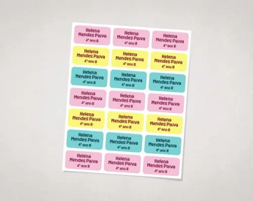 Etiquetas Personalizadas para Cadernos e Livros em Vinil