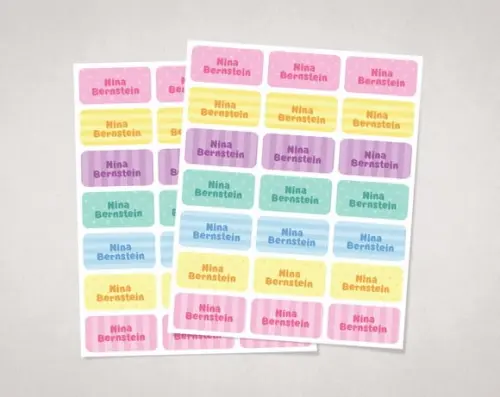 Etiquetas Personalizadas sem Tema Candy Colors Vinil