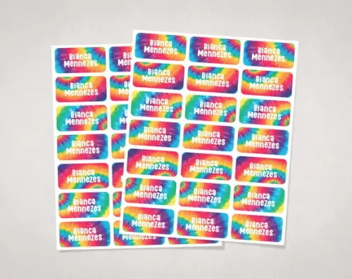Etiquetas Personalizadas sem Tema Tie-dye Vinil