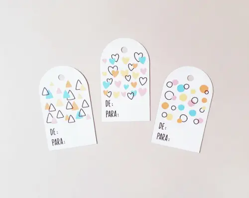 Kit com 12 Tags de para para Presente
